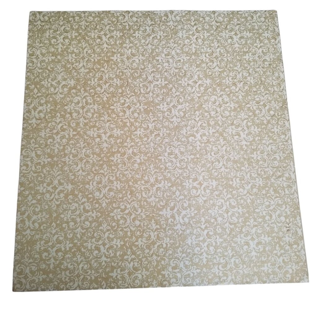 Vtg Wallpaper Sample Sheet Brown Gold Metallic Diamond Craft Supply Dollhouse